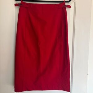 Bright Red Y2K Prada Pencil Skirt